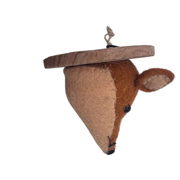 Felt Wool Faux Trophy Fox Head  Wall Decor Nursery Fast Shipping - Picture 9 of 11